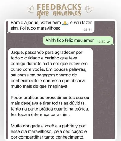 FEEDBACKS que amamos