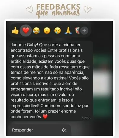 FEEDBACKS que amamos